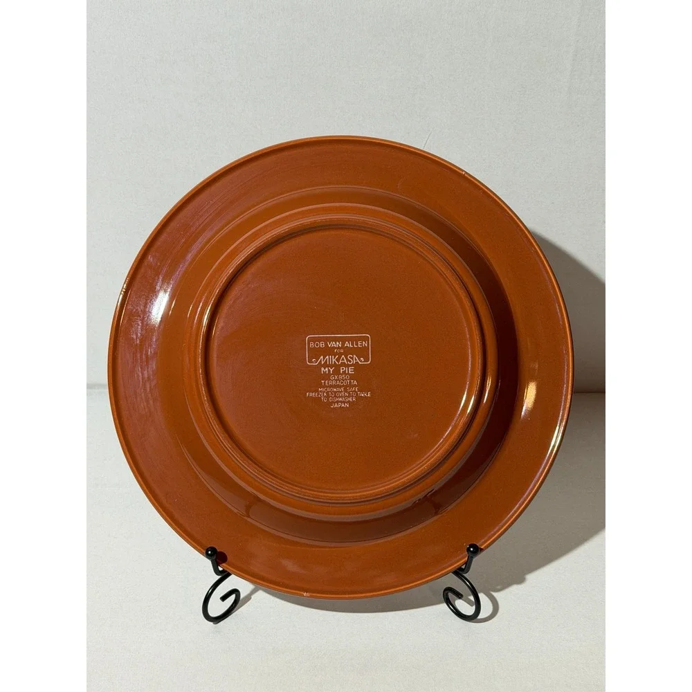 Bob Van Allen for Mikasa My Pie GX850 Terracotta Pie Plate Dish Orange Japan MCM